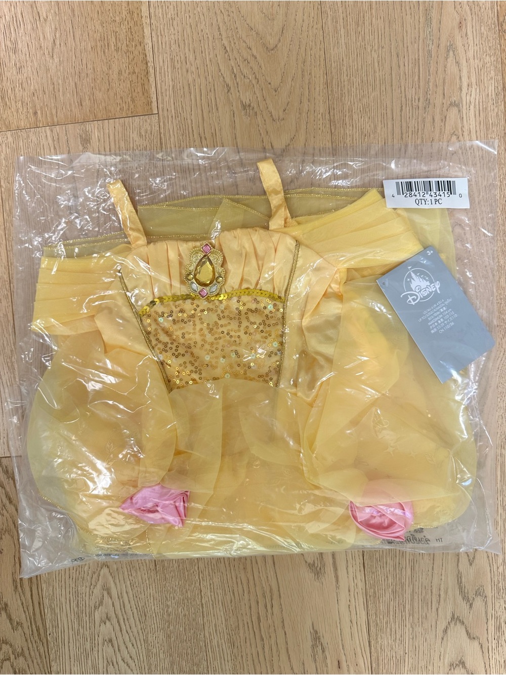 NWT Disney Store Belle Beauty & Beast Princess Costume Dress Girls Size 4 Sealed